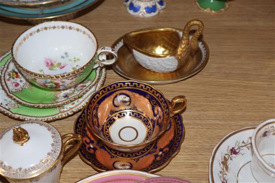 A quantity of mixed cabinet cups and 19th century and later ceramics
